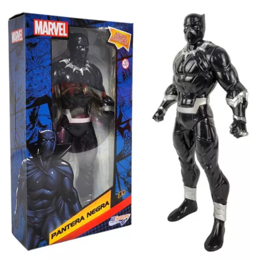 Boneco Pantera Negra Articulado Super Heróis Marvel Brinquedo Infantil 22 cm Original