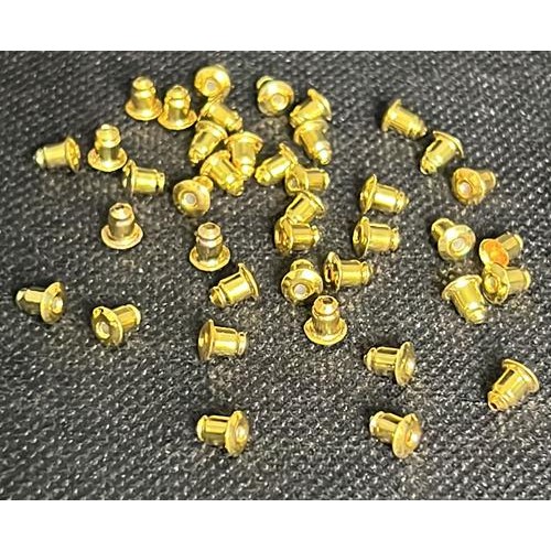 Tarracha bala banho dourado 6mm pct com 10 pares