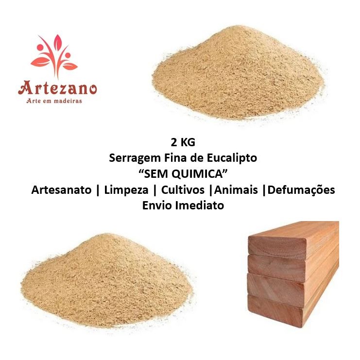 2 Kg Serragem Pó Serra Madeira Defumador Eucalipto Pássaros