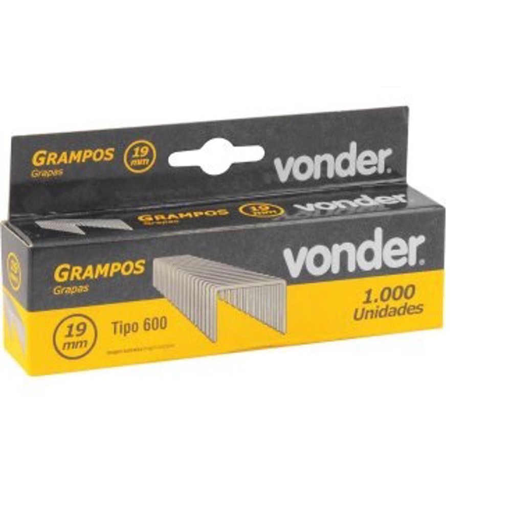 Grampo 19mm para Grampeador Pinador Elétrico GPE 916 Caixa 1000 Unid Vonder