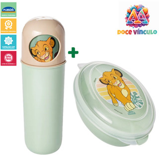 Kit Higiene Saboneteira e Porta Escova de Dentes Infantil Rei Leão 180ml Plasutil em Oferta na Shopee