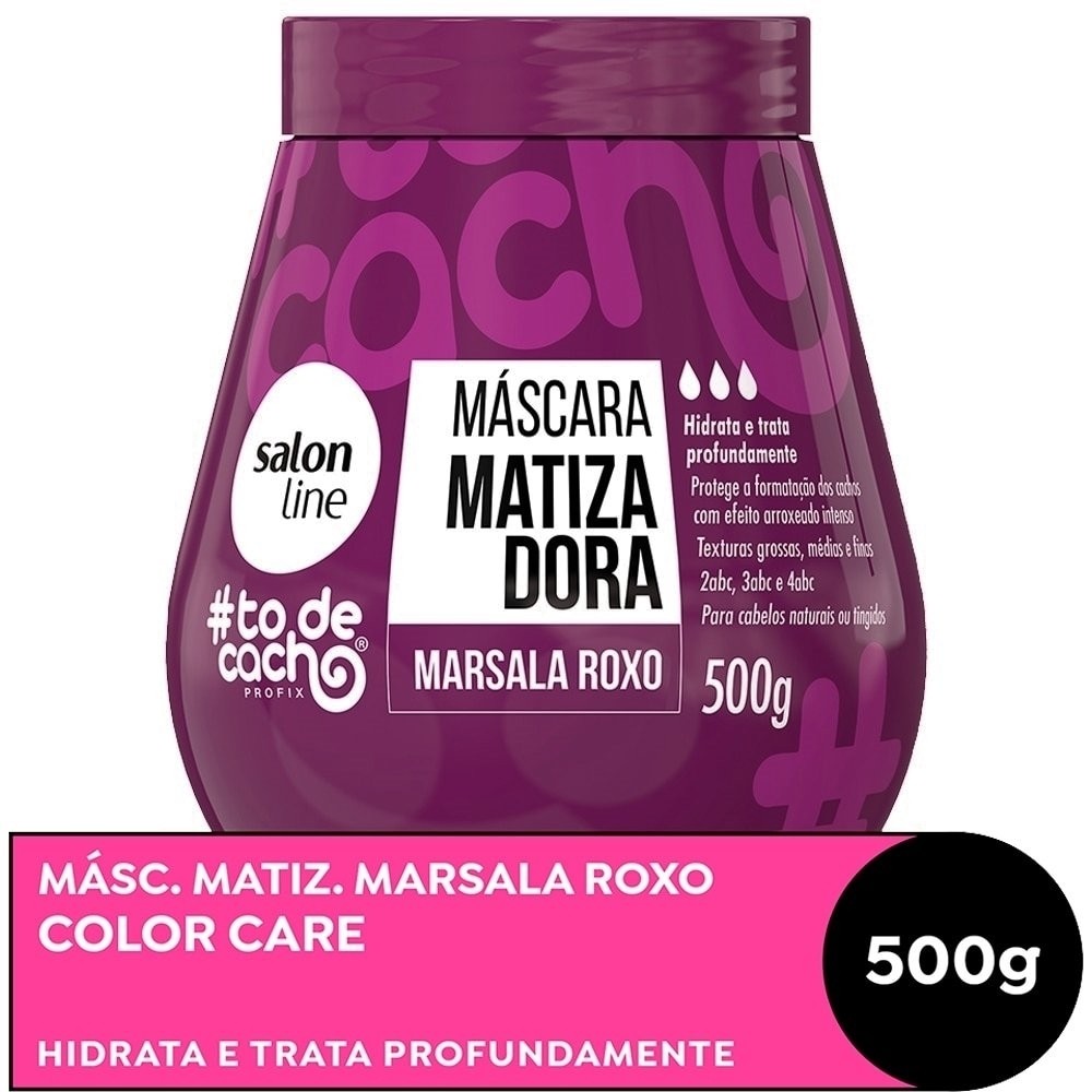 Máscara Hidratação Salon Line Tô de Cachos Matizadora Marsala Roxo 500g - Beauty