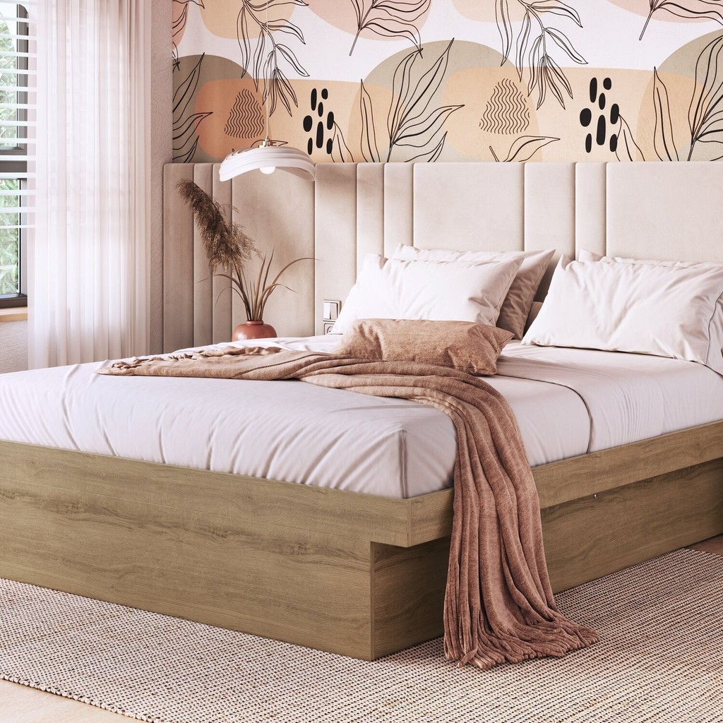 Cama Casal Box Baú 140 Bogotá 138x188cm Mel em Oferta na Shopee