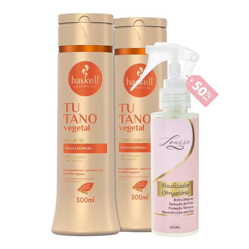 Kit Tutano Haskell  Shampoo + Cond 300ml + Finalizador Obrigatório Lourre 120ml