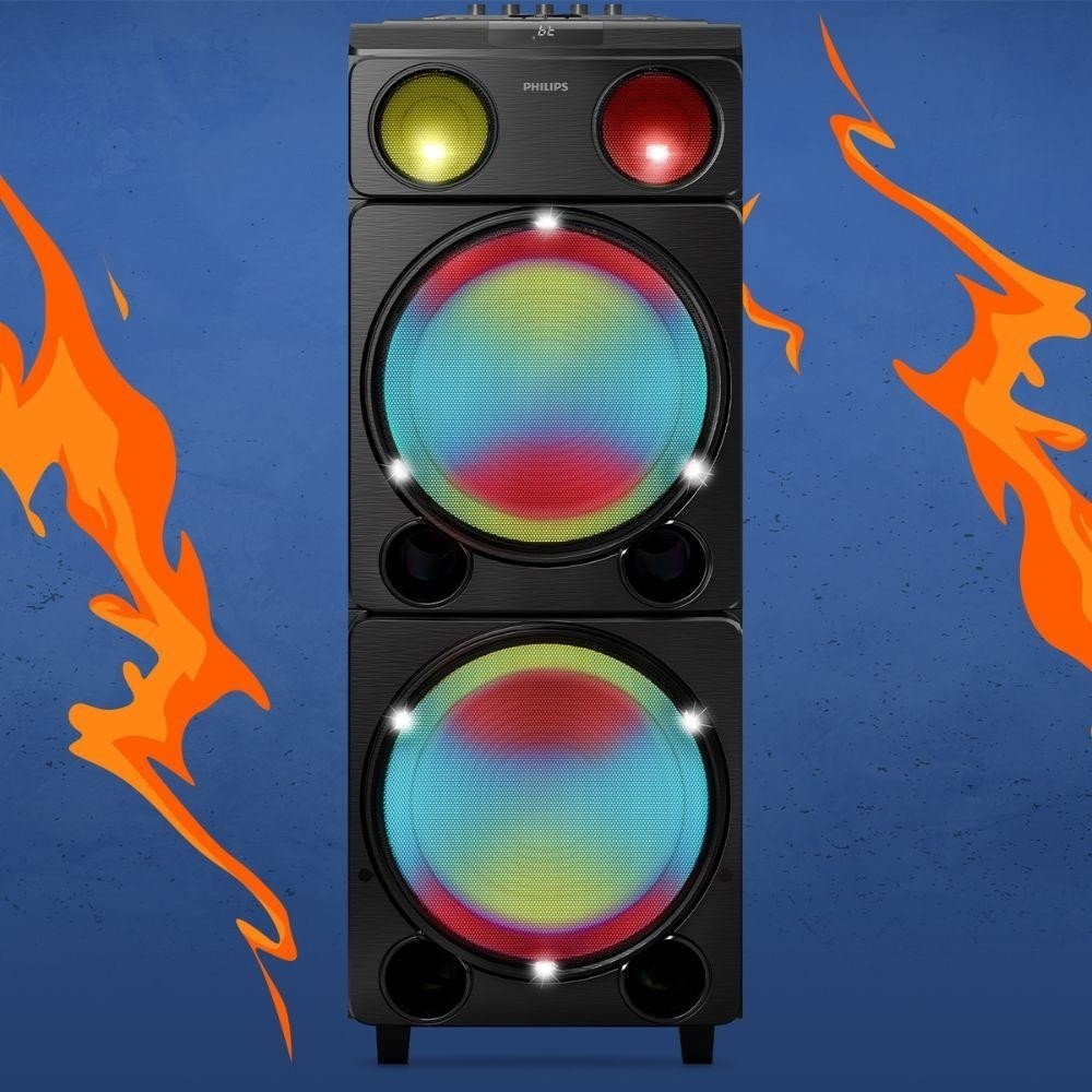 Caixa de Som Amplificada Philips Party Speaker Tax 5509 2400W Bluetooth USB - Audio