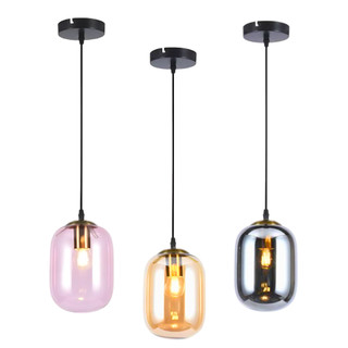Pendente Glass Champagne Rose/Ambar/Fume 40W E27 Sem Lampada