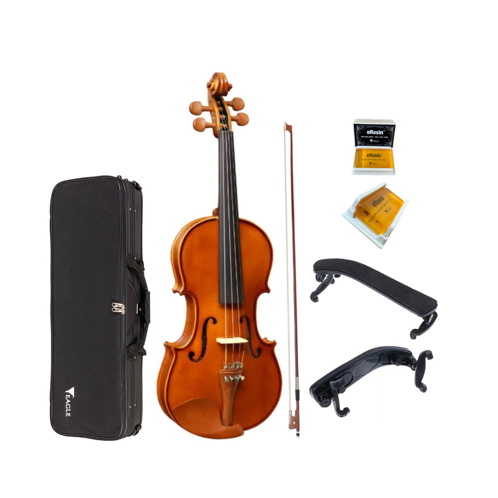 Violino Eagle VE-441 tamanho 4/4 Verniz Brilhante + Espaleira