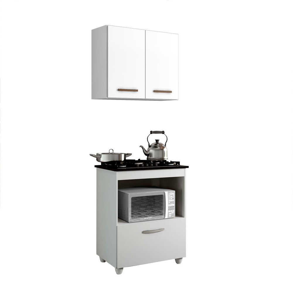 Kit Cozinha BalcÃO 5 Bocas Salvia Mais ArmÁRio AÉReo 2 Pt em Oferta na Shopee