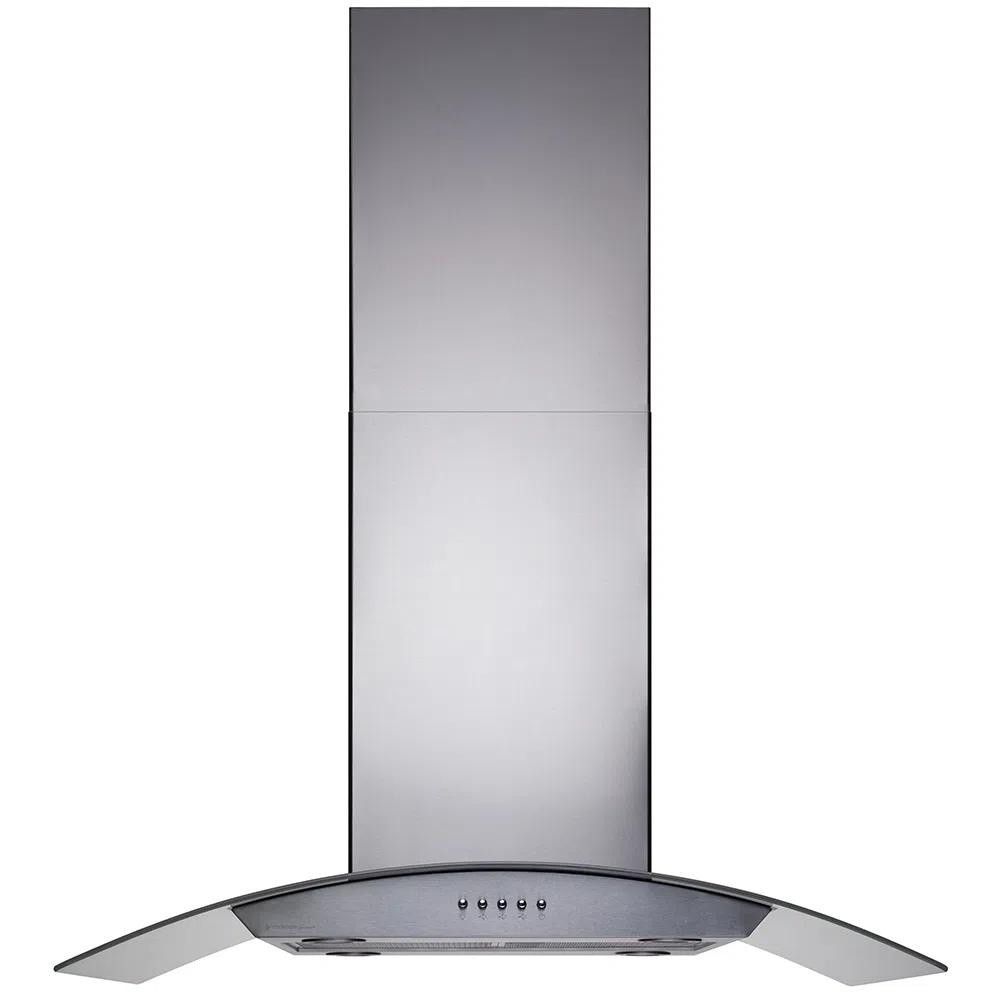 Coifa de Ilha 90cm Cadence CFA502 Vidro Curvo Inox 127V