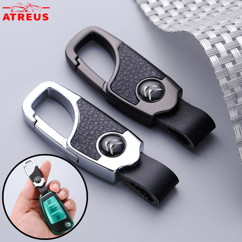 Citroen Logotipo Do Carro Chaveiro Metal Couro Criativo Porta-Chaves Para c4 Cactus c5 c3 Aircross e-c4 DS5 DS7