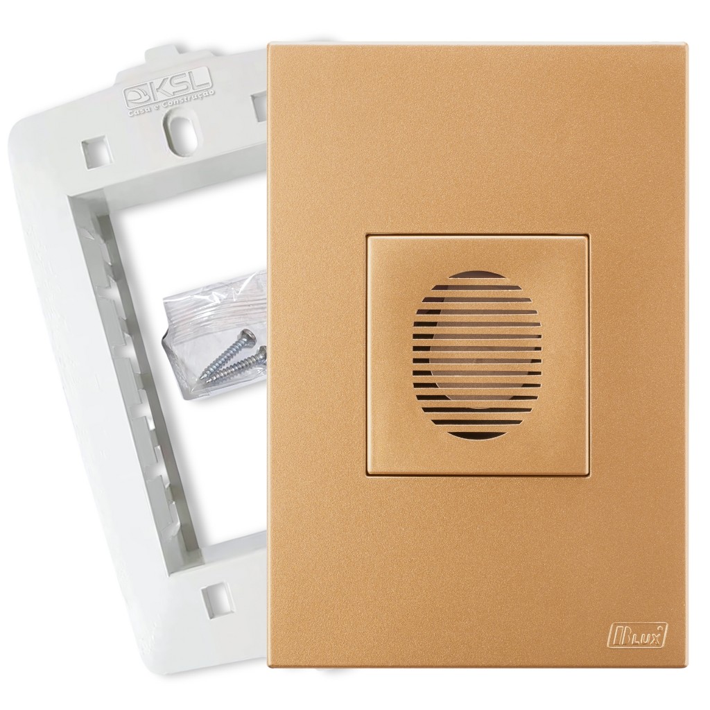 Campainha Residencial Elétrica Cigarra Bivolt Ouro Nobre