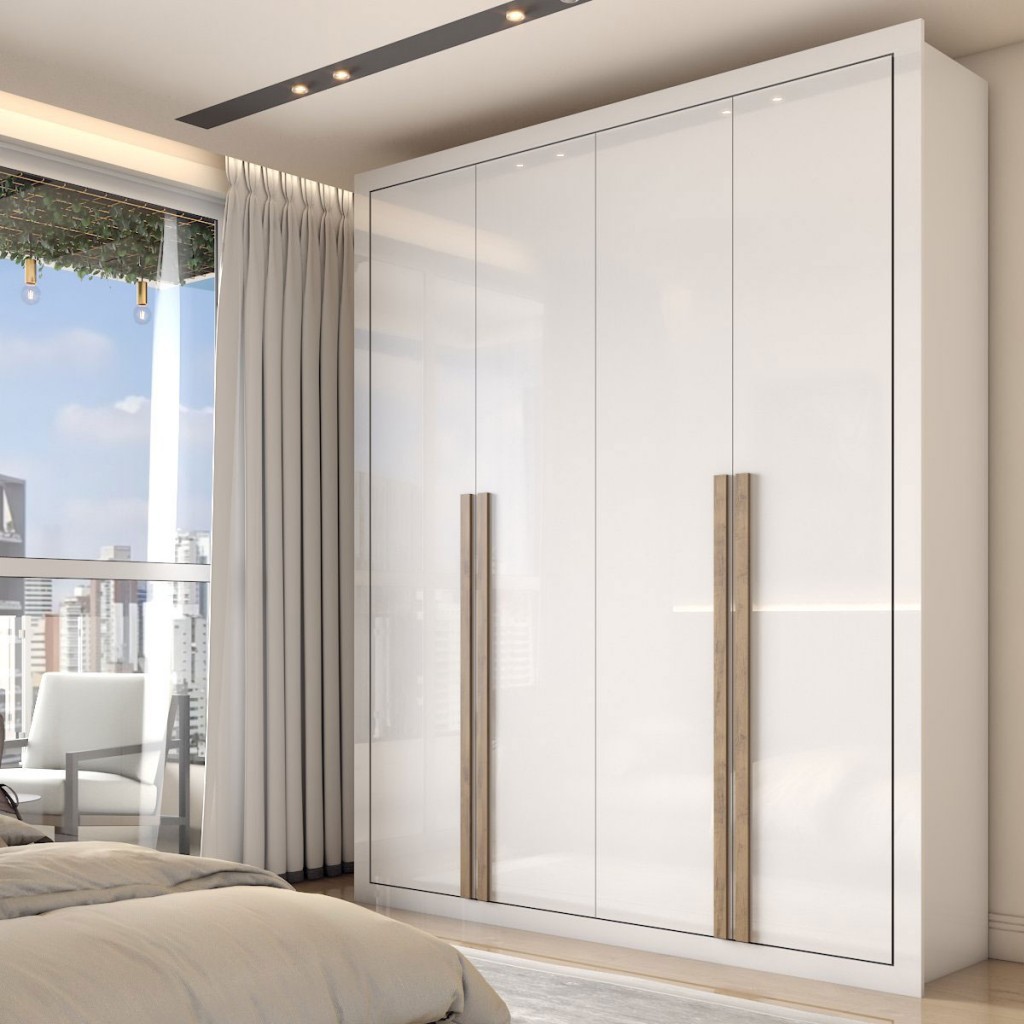 Guarda-Roupa Solteiro Severo 4 portas 3 Gavetas - Panorama Móveis em Oferta na Shopee