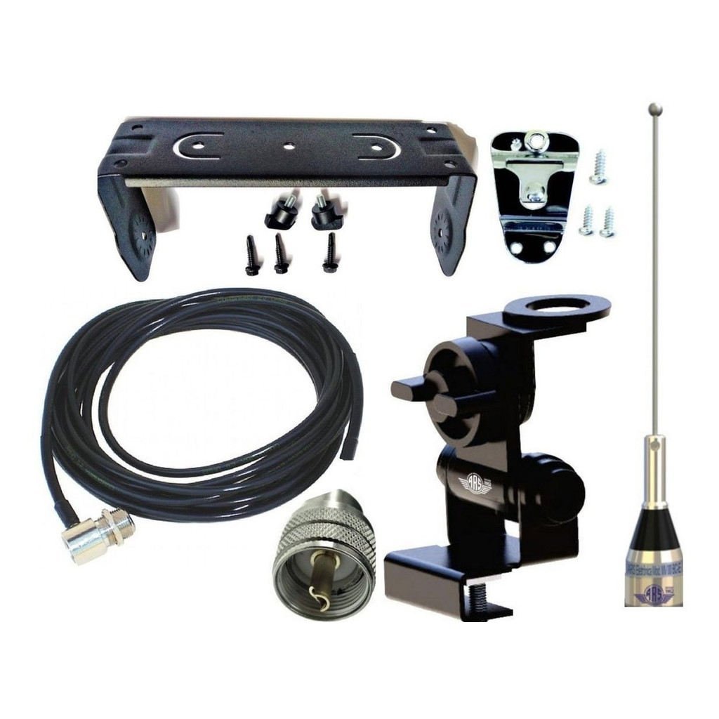 Kit Antena Móvel Vhf 1/4 Cabo Coaxial Sp Mala S Radio Gm300