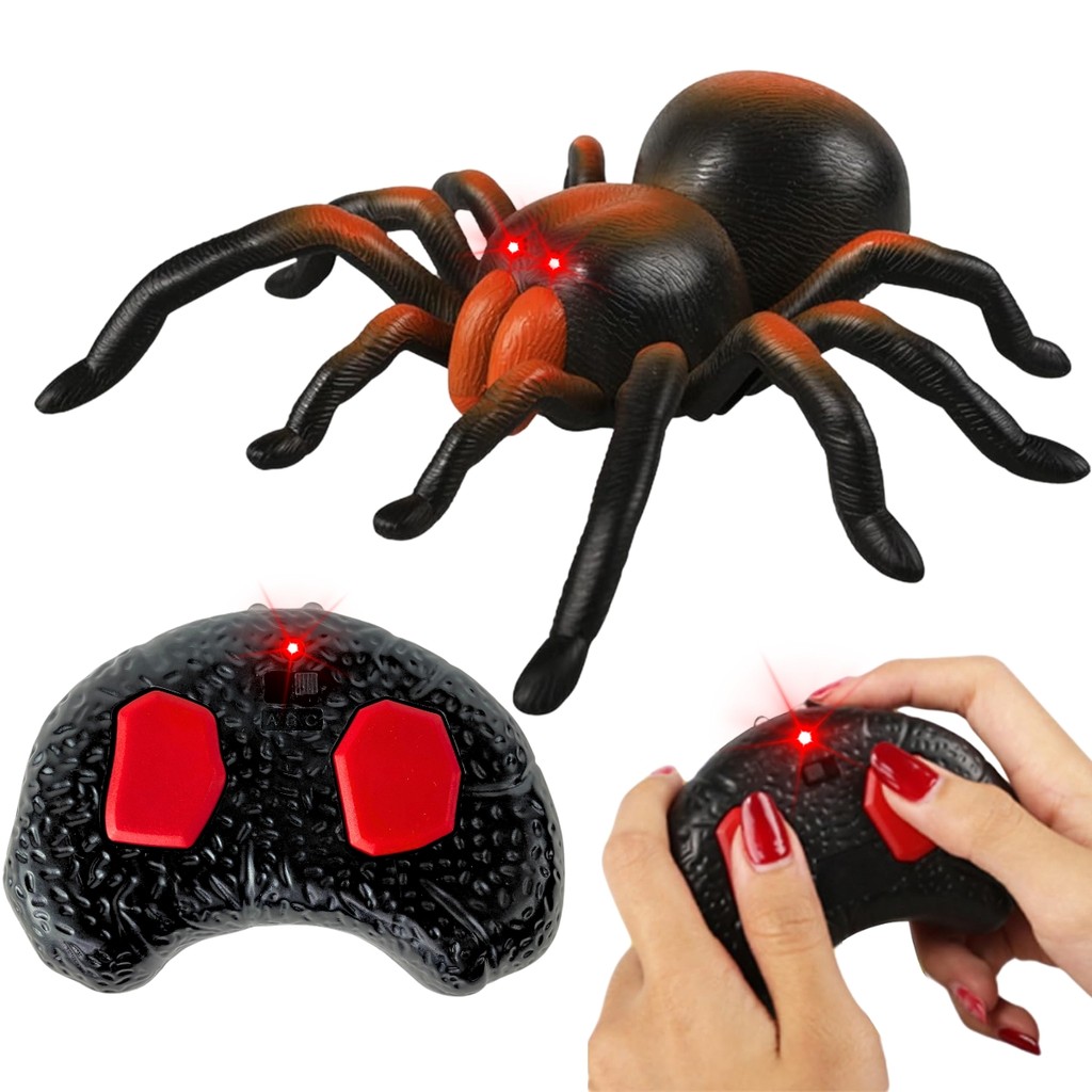 Brinquedo Aranha Controle Remoto Tarântula Infravermelho C/ Luz - Castela em Oferta na Shopee