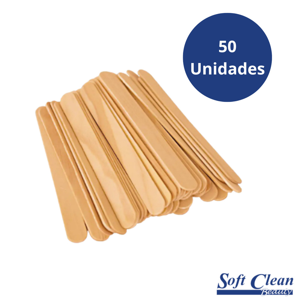 Palito para Depilação Soft Clean (Abaixador de Língua) 50 Uni Cod: 160 em Oferta na Shopee