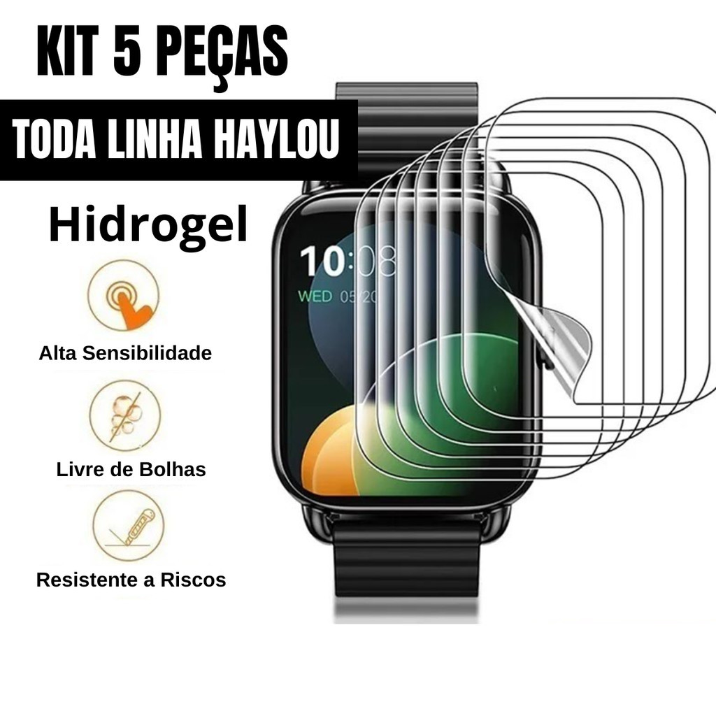 1, 3 ou 5 Películas de Hidrogel Hd Lisa para Haylou Solar Pro RS4 Plus RS5 GST LS09 em Oferta na Shopee