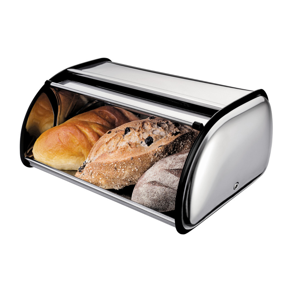 Porta Pão Em Aço Inox Com Tampa Armazenador - Euro Home