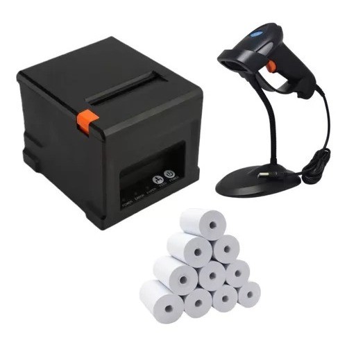 Impressora Térmica 80mm + Leitor + 10 Bobinas 80mm em Oferta na Shopee