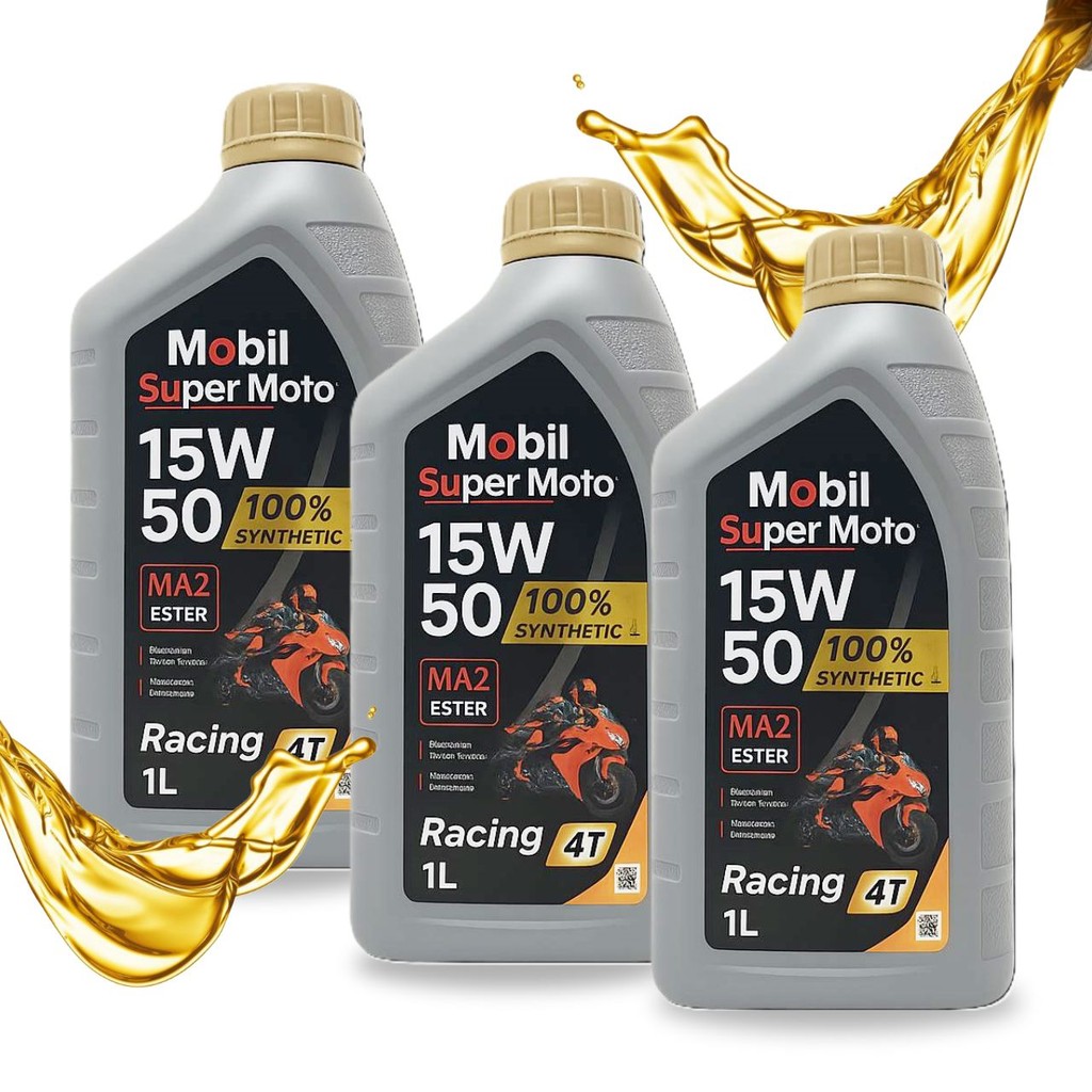 Óleo Mobil 15w50 100% Sintético Super Moto Racing 3 Litros em Oferta na Shopee
