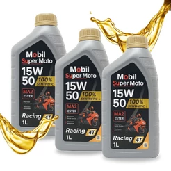 Óleo Mobil 15w50 100% Sintético Super Moto Racing 3 Litros