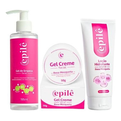 Kit Epilê Gel Limpeza Facial + Creme Facial + Loção Corporal