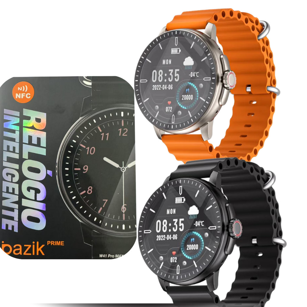 Smartwatch W41 Pro MAX Inteligente 45mm Redondo NFC GPS Faz chamardo Lançamento 2025 Original