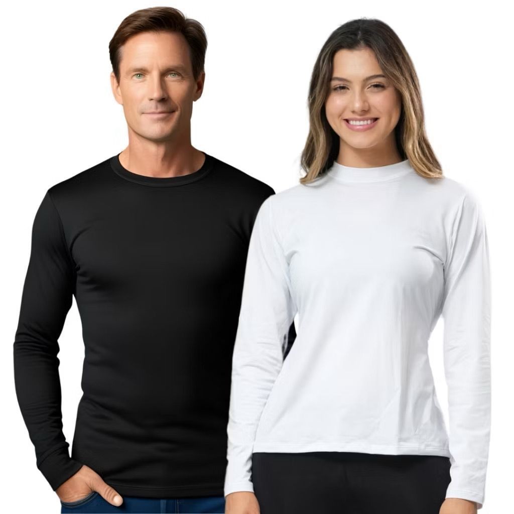 Blusa Térmica Peluciada Segunda Pele Masculina e Feminina Manga Longa – Conforto e Proteção Contra o Frio