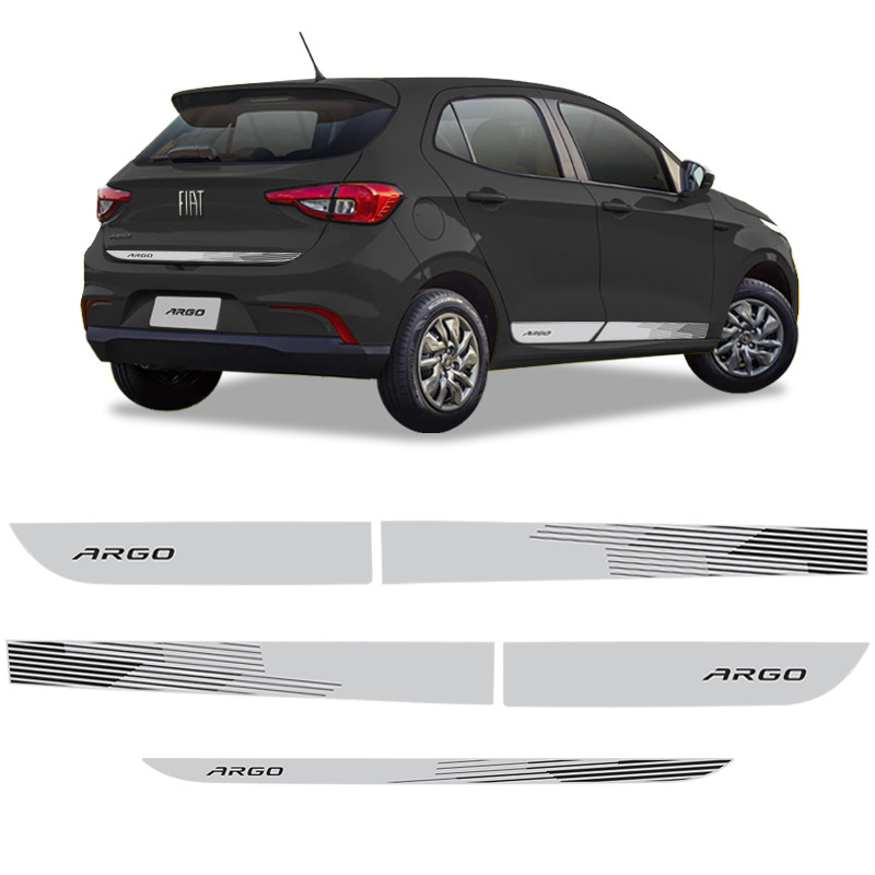 Faixa Fiat Argo 2021 2022 Adesivo Lateral e Traseiro Cinza em Oferta na Shopee