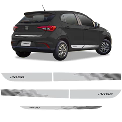 Faixa Fiat Argo 2021 2022 Adesivo Lateral e Traseiro Cinza