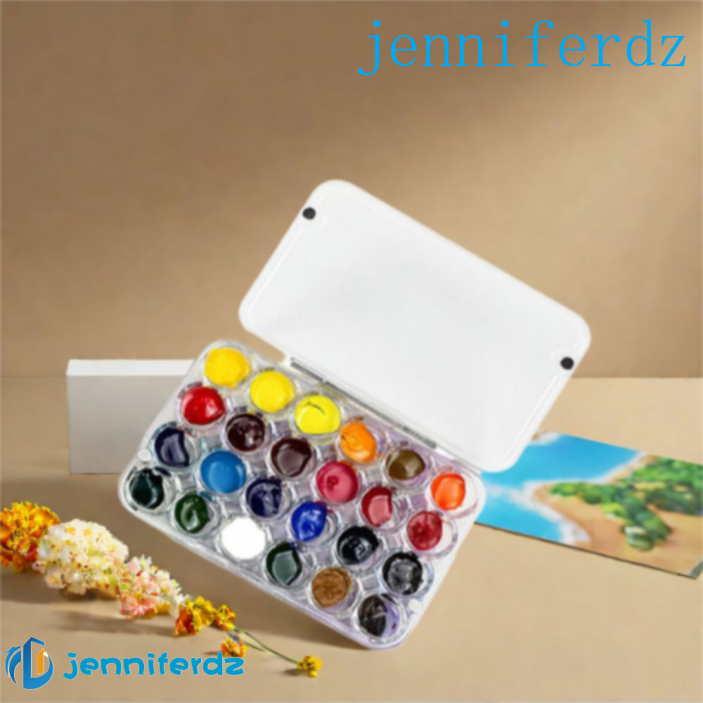 AJENNIFER Mini Paleta De Aquarela , Bandeja De Tinta Transparente Vazia , Caixa Acrílica Selada Com 24 Grades