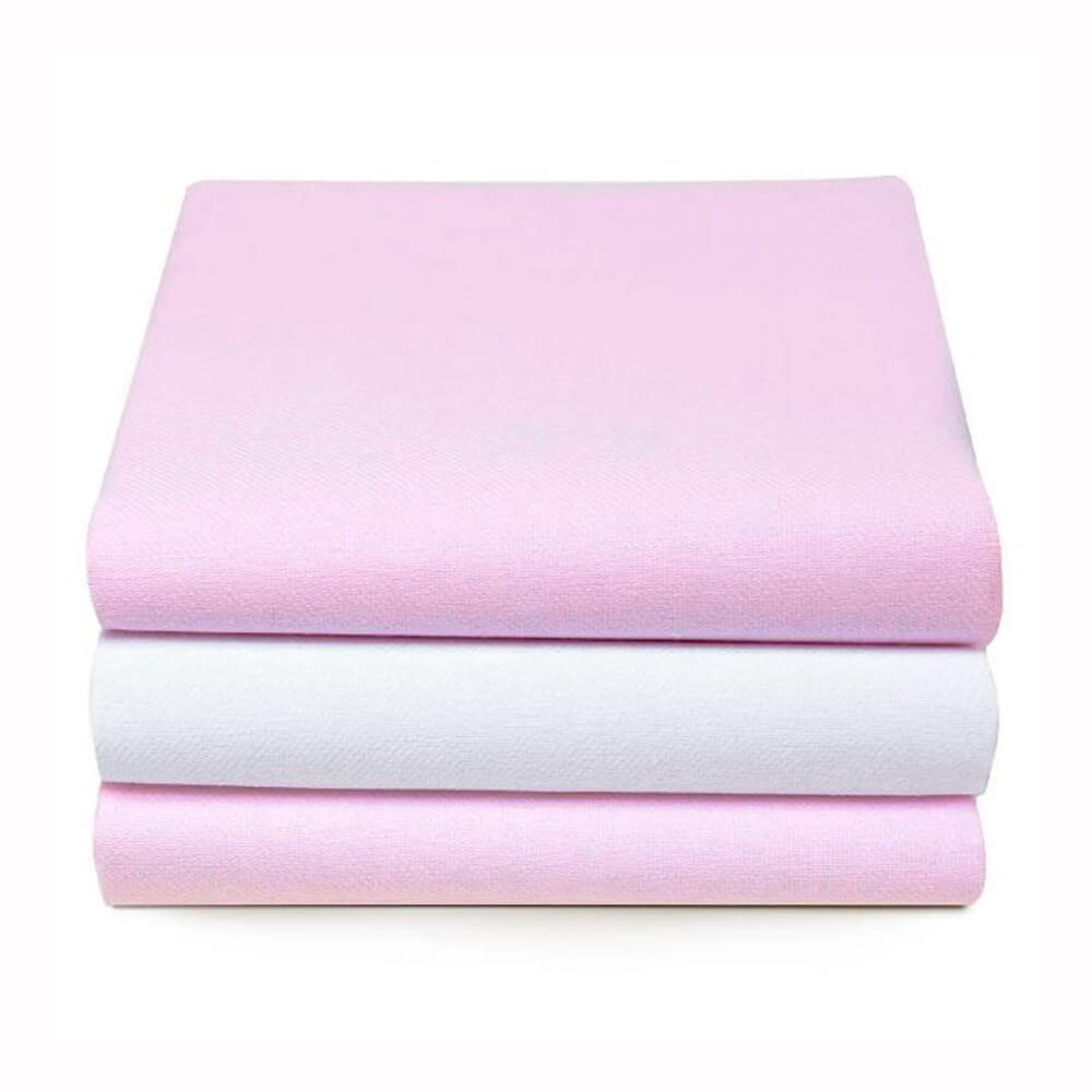 Kit Cueiro Papi Karinho Flanelado Liso Rosa – 3 Peças 80cm x 50cm