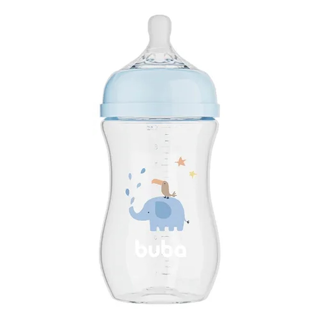 Buba Mamadeira Easy Flow Elefante Azul 270ml +2m 