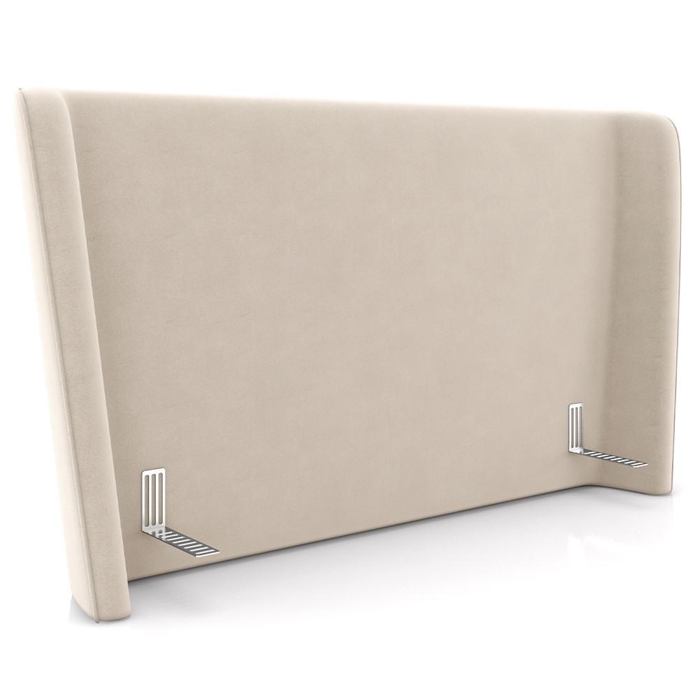 Cabeceira Cama Box King 195cm Nilo P05 Veludo Bege - Lyam Decor