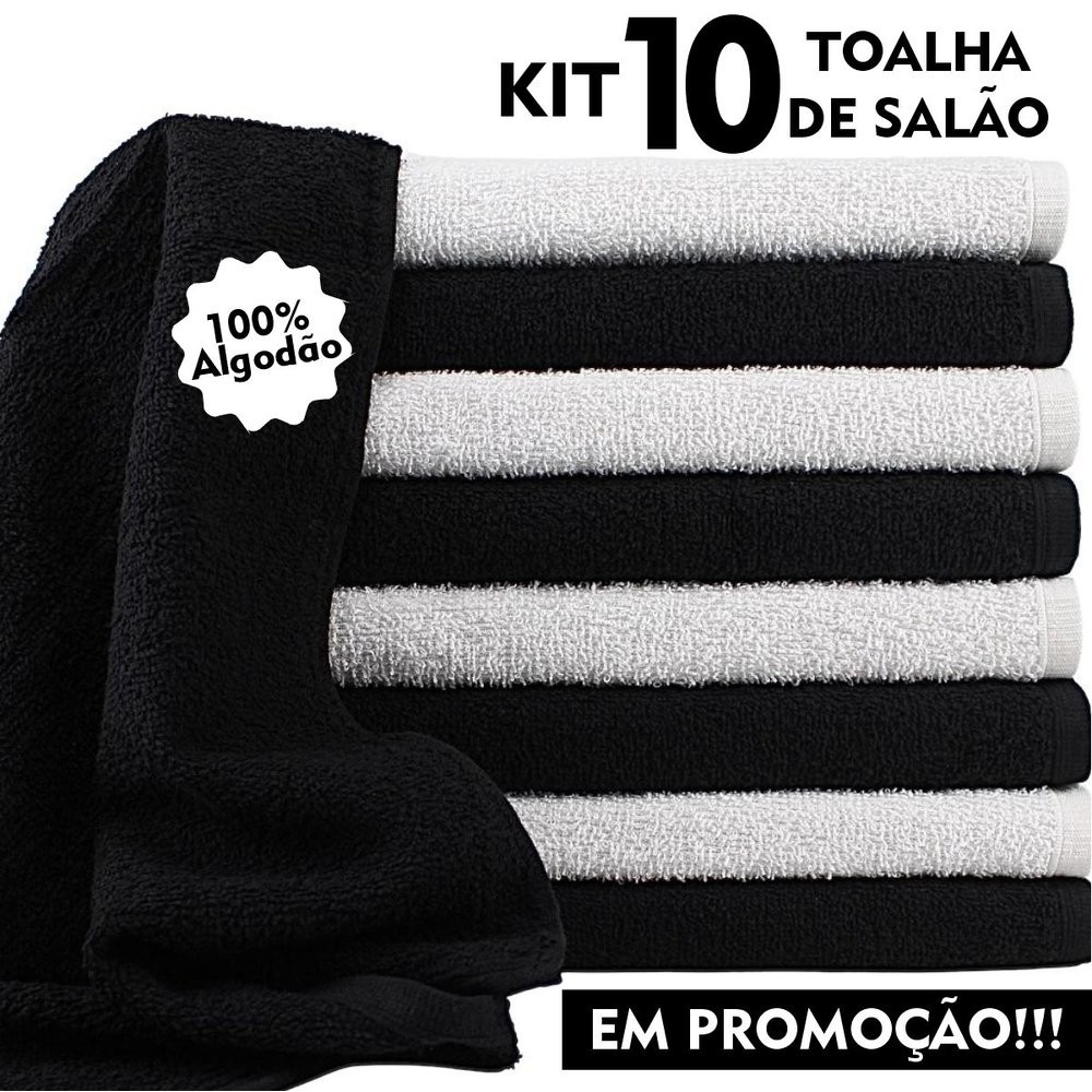 Toalha de Rosto Kit 10 Pcs Profissional Para Clinicas Pet Shop Salao 45x70 350g/m² Revenda Atacado