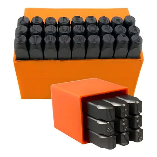Kit Jogo Marcador Punção 36pcs Alfanumérico 5mm Letra Numero Alta Qualidade Abcdário e Numérico em Oferta na Shopee