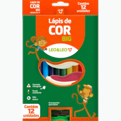 Lápis de Cor Jumbo Triangular Leo&Leo - Estojo com 12 Cores