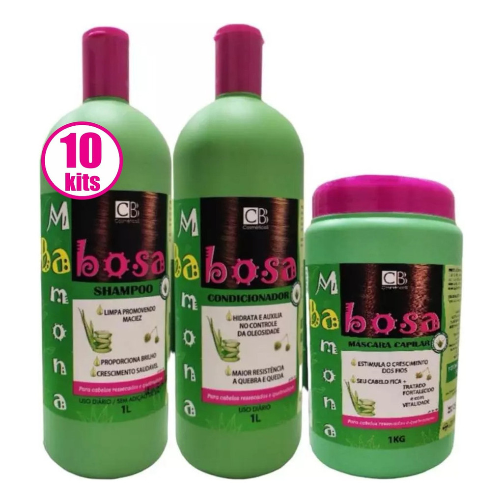 10 Kit Capilar Hidratação De Mamona E Babosa Cbb Atacado