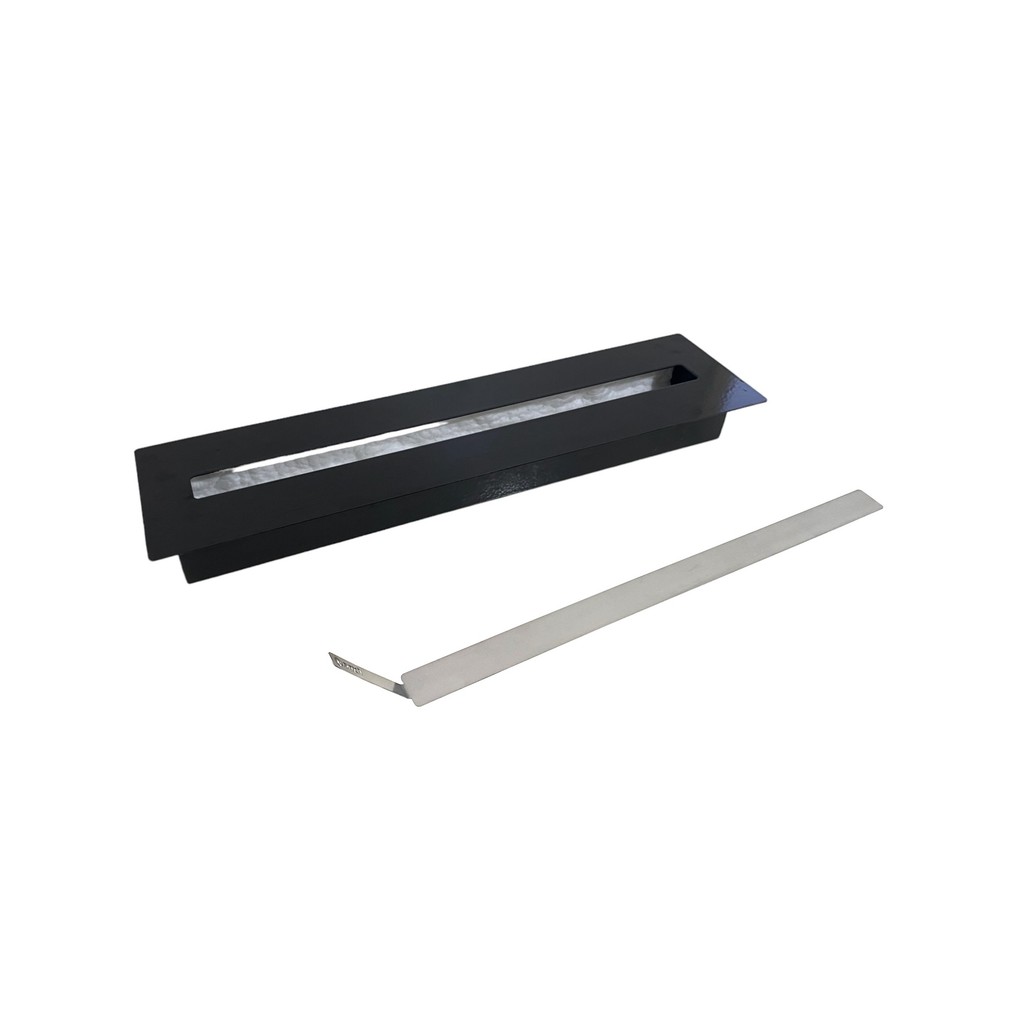 Queimador Lareira Ecológica 65 cm Preto Embutir Sobrepor Álcool Etanol