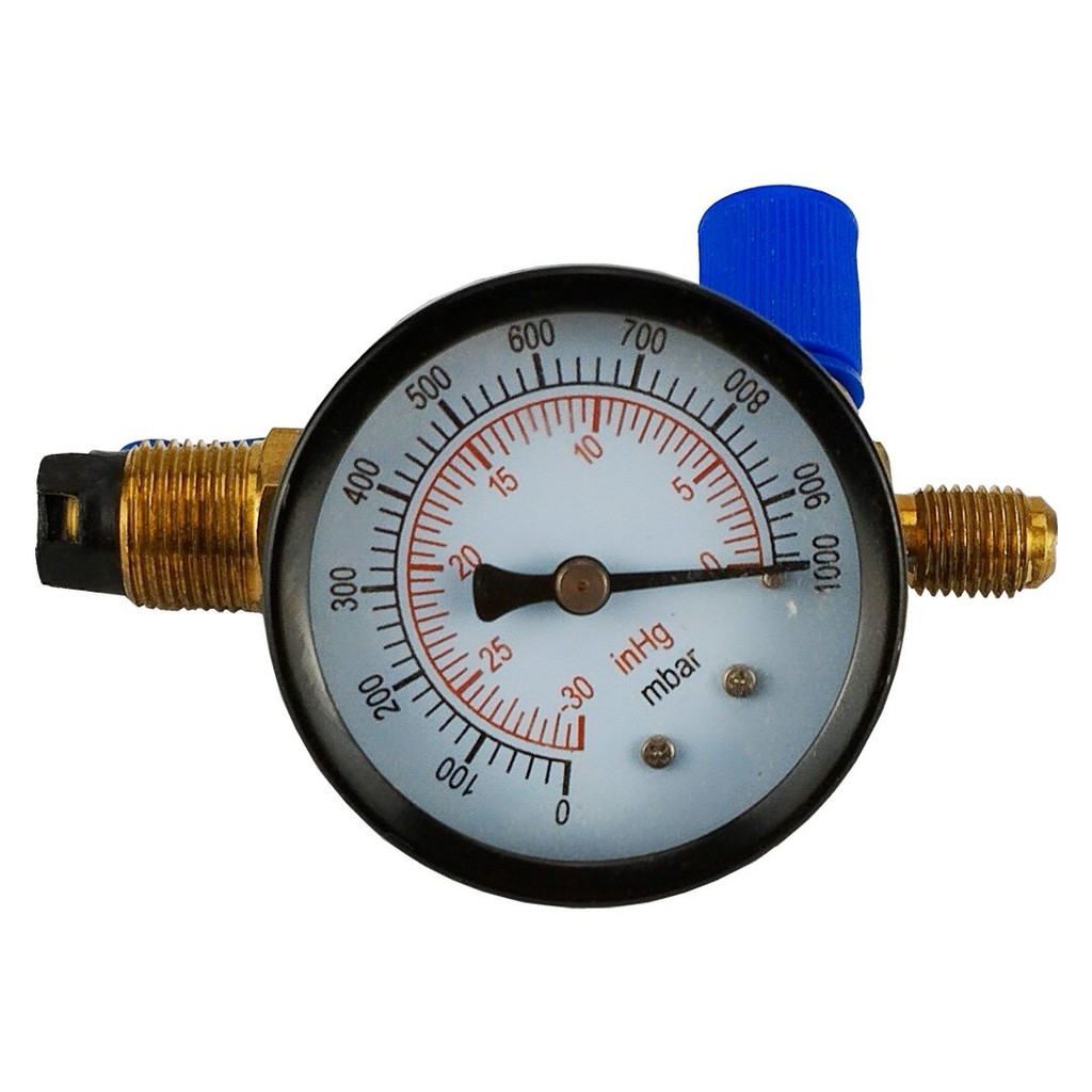 Kit Vacuômetro Analógico + Adaptador para Bomba de Vácuo 1 unidade
