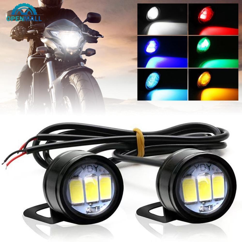 OPENMALL 2 Pçs Motocicleta LED DRL Luzes Diurnas Águia Olho Backup Lâmpada Automóveis Invertendo Estacionamento Turn Sig