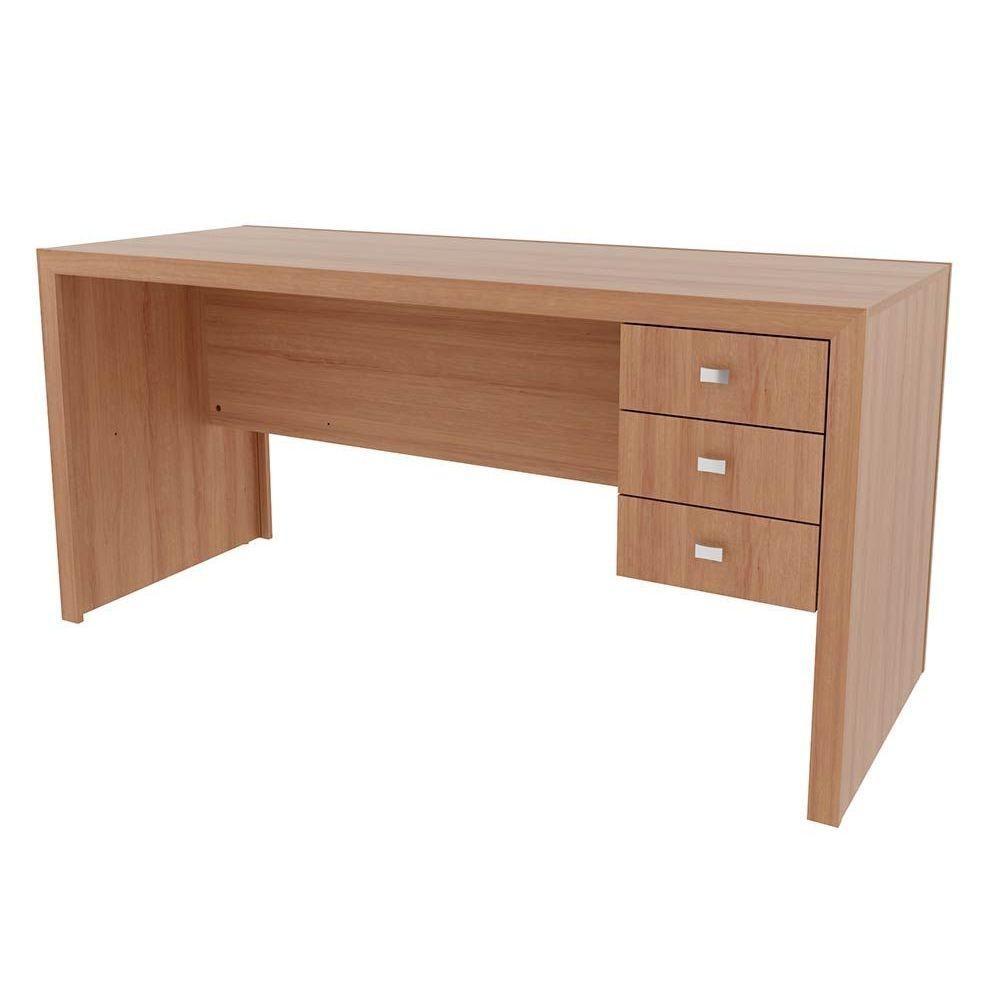 Mesa de Escritório ME4113 c/ 3 Gavetas Amêndoa - Tecno Mobili em Oferta na Shopee