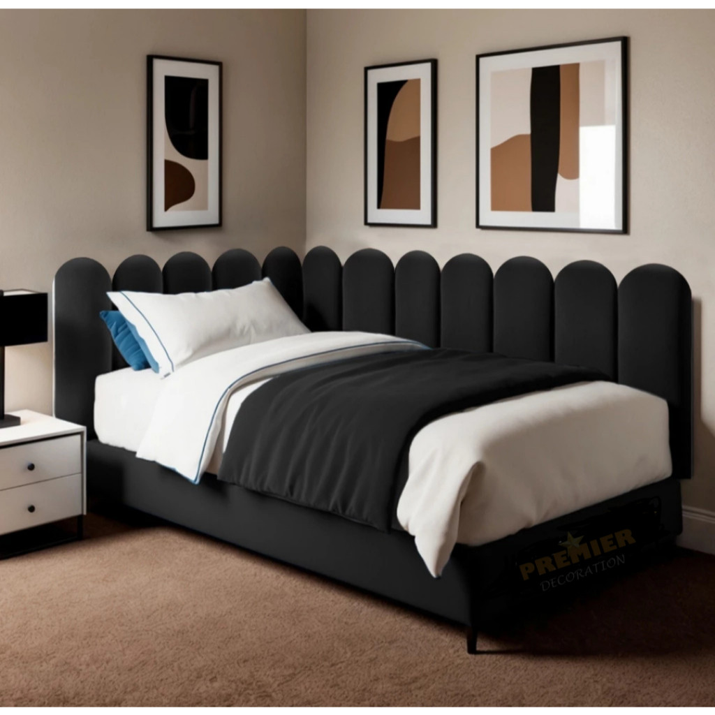 Cabeceira Estofada Decorativa Adesiva Autocolante nuvem- 45x20