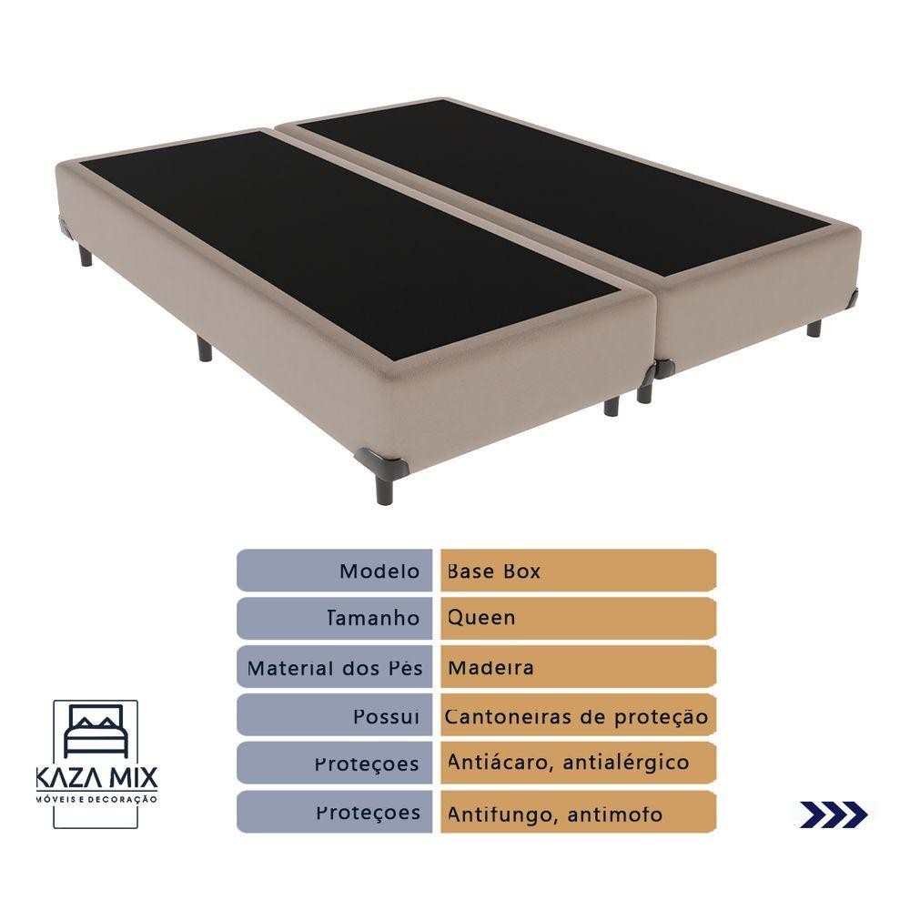 Cama + Box Airtech Colchão Ortobom Queen 158cm Springpocket Cor:bege — imagem 2 de 2