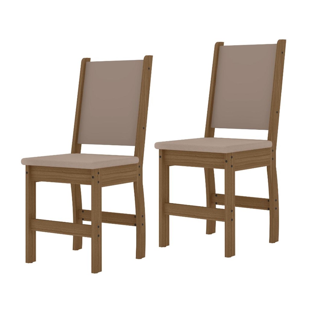 Kit de 2 Cadeiras Clara com Tecido em Material Sintetico - Home & Living