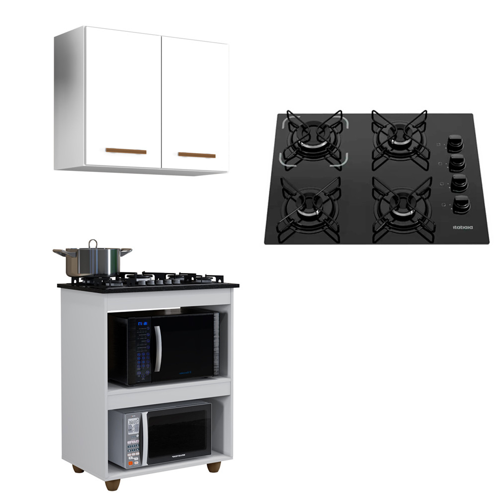 Kit Cozinha BalcÃO ArmÁRio Turim E Cooktop 4 Bocas Itatiaia em Oferta na Shopee