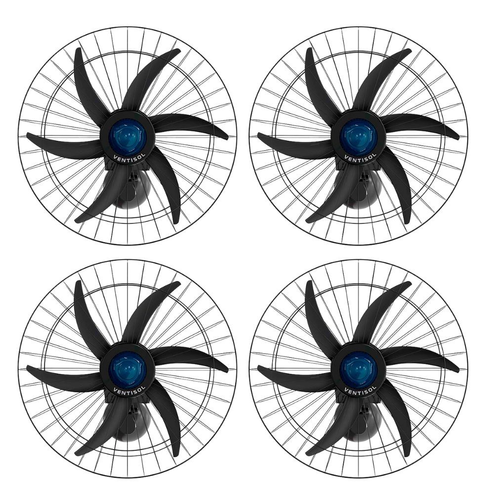 Kit 4 Ventiladores Osc Parede 60cm 230w Falcon Ventisol - Bivolt em Oferta na Shopee
