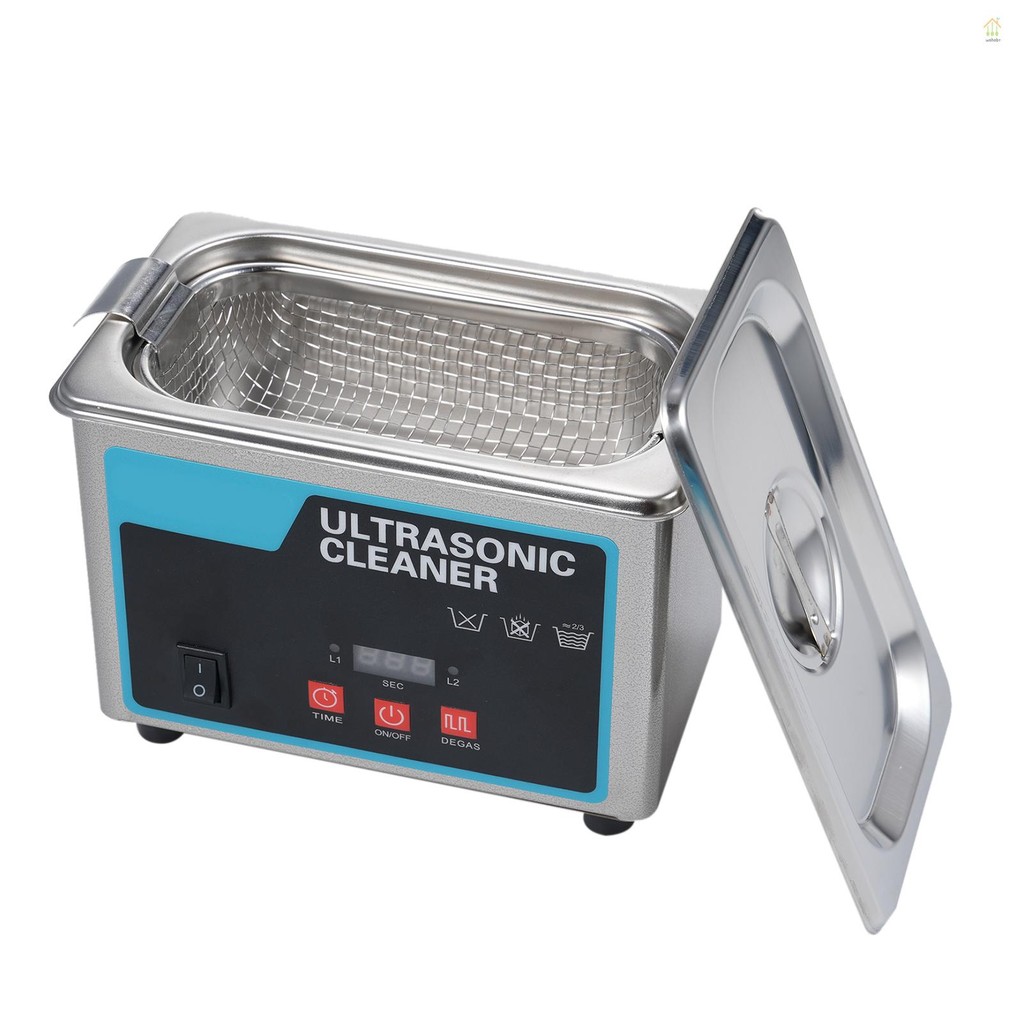 wohobr 0.8L Limpador Ultrassônico De Joias Máquina De Limpeza Profissional Com Cesta Para Óculos Instrumentos Odontológi