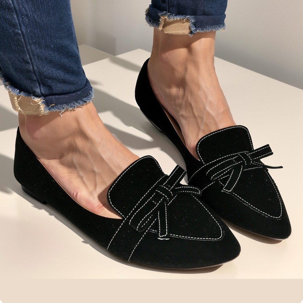 Sapatilha Feminina Mocassim Feminino Rasteirinha Rasteira Casual Bico Fino Moda Leve Confortável