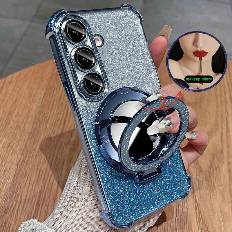 Para Samsung Galaxy A06 A16 A26 A36 A56 A05 A05S A15 A25 A35 A55 A14 A54 S25 S24 Ultra 5G Plus S24FE Espelho De Maquiage
