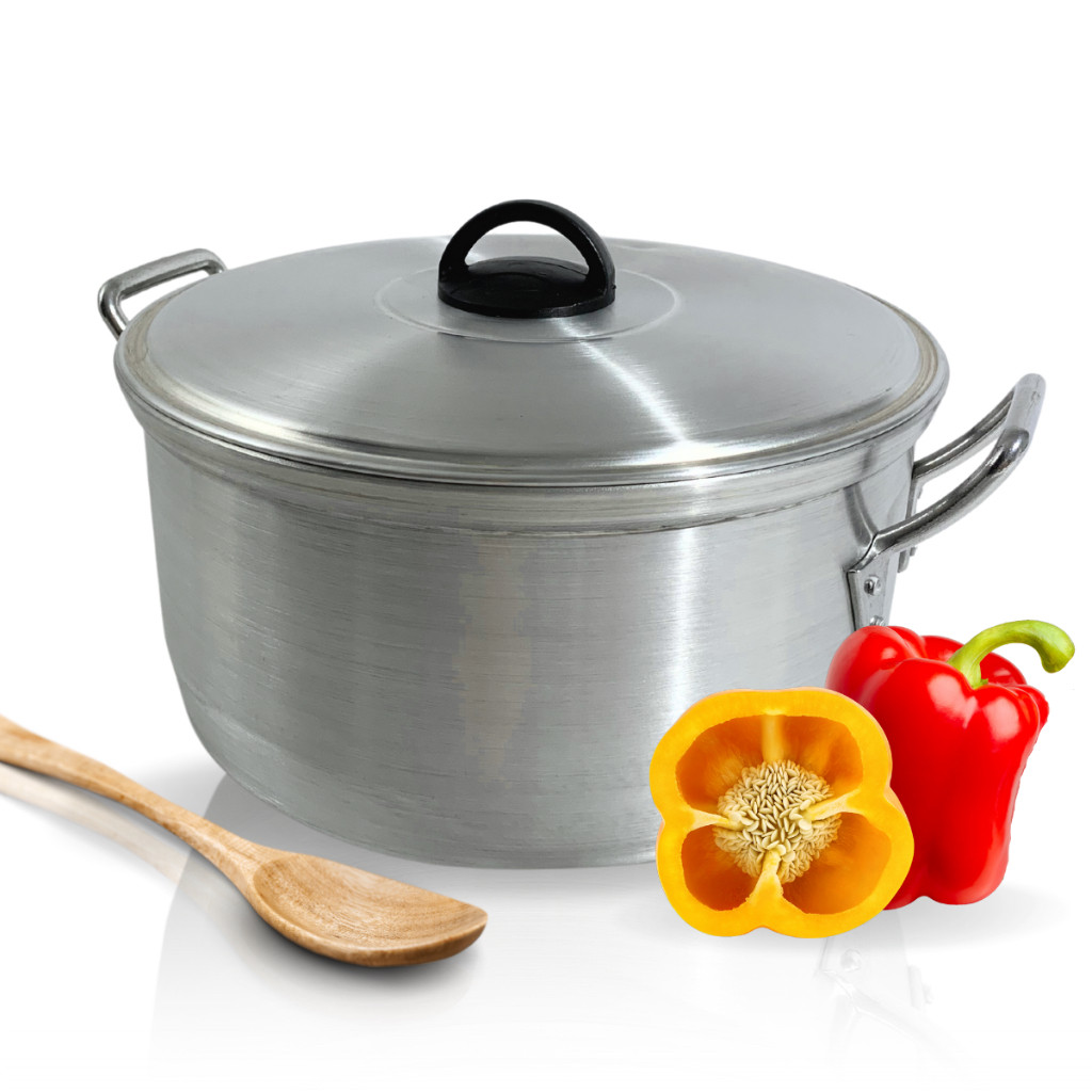 Panela Caçarola para Feijoada Grande 30 cm de Alumínio 9,5 Litros Alumínios Portela